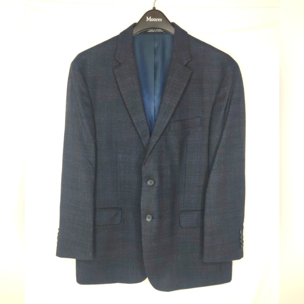 Kenneth Cole Awareness Blazer Jacket Mens 44L‎ Long SLIM FIT Blue Sports Coat